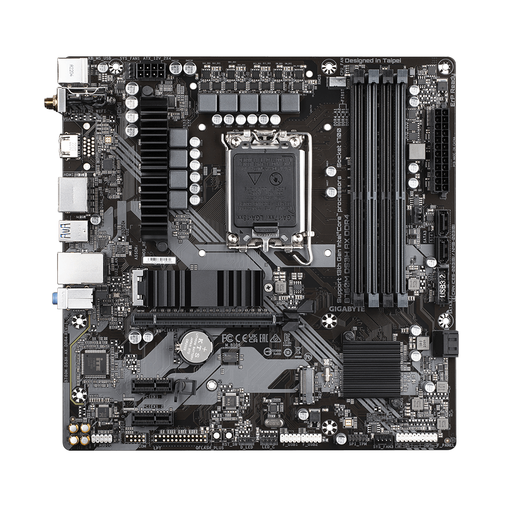 Placa Madre Gigabyte B760M DS3H AX, Micro-ATX, LGA1700, DDR4, M.2, PCI-e 4.0-1