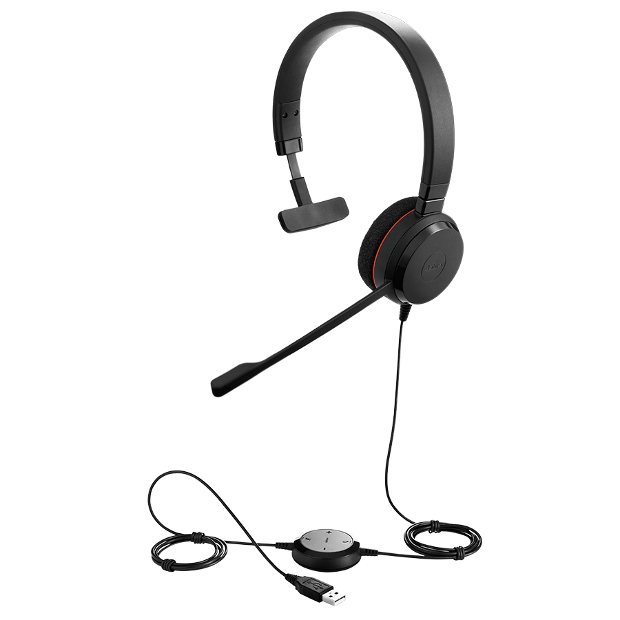 Diadema Jabra Evolve 20SE, Estéreo, USB, Control de volumen, Color negro-0