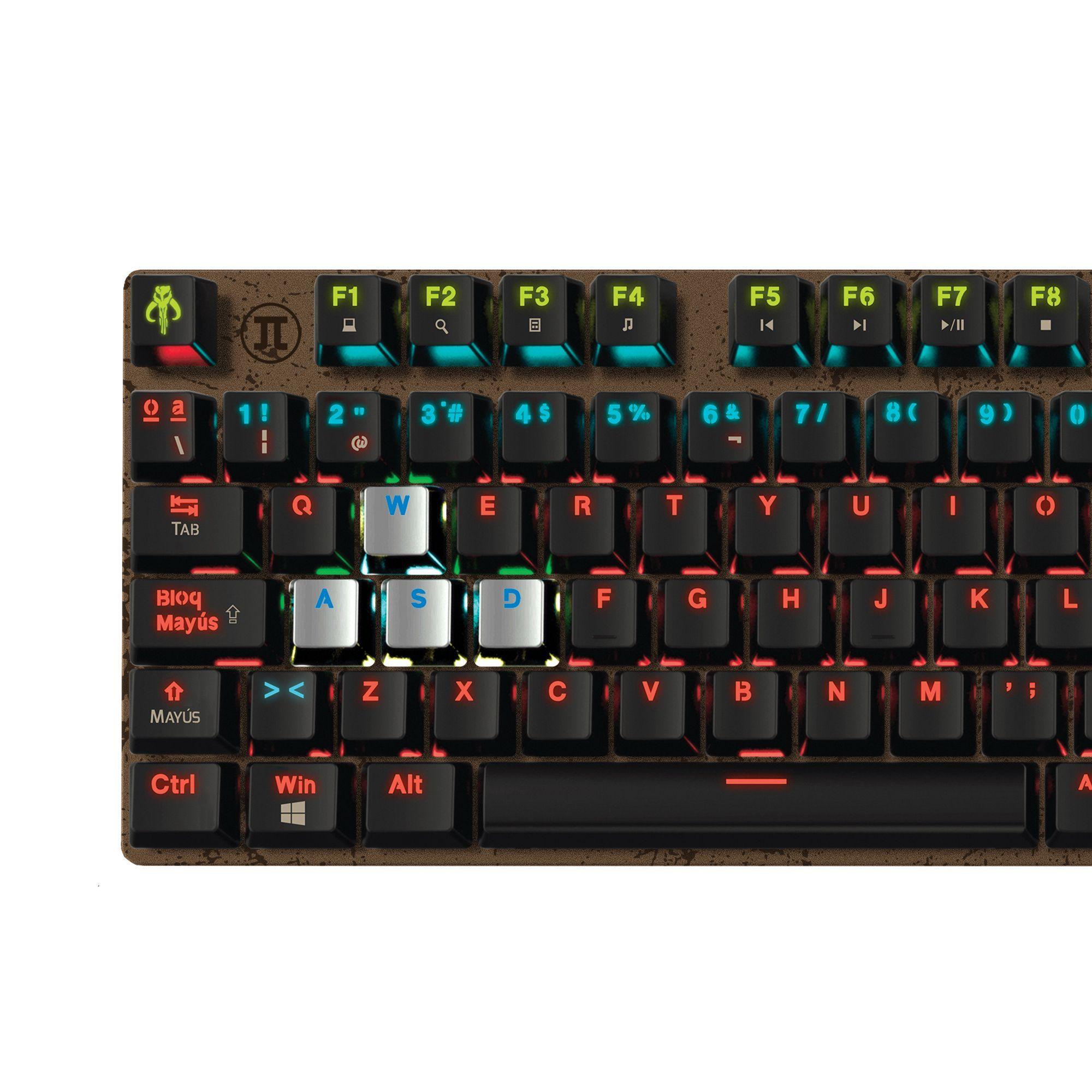 Teclado Gamer Primus Gaming Mandalorian Limited Edition, Mecánico, Switch Primus Red, Negro/Café-3