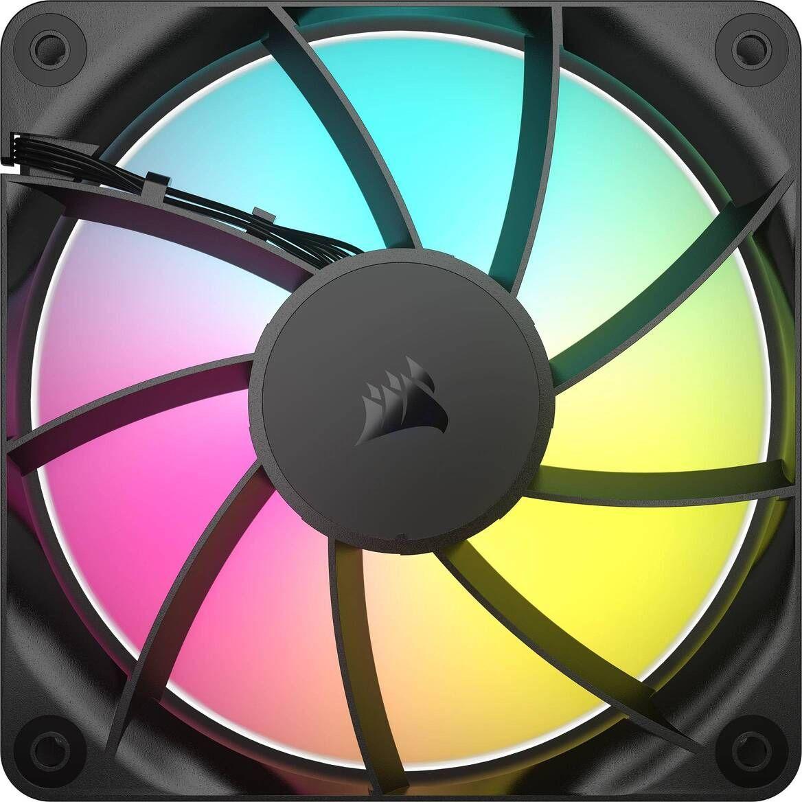 Pack de 3 Ventiladores para PC Corsair RS120 ARGB, 120mm Conector PWM 4 Pines, Negro-3