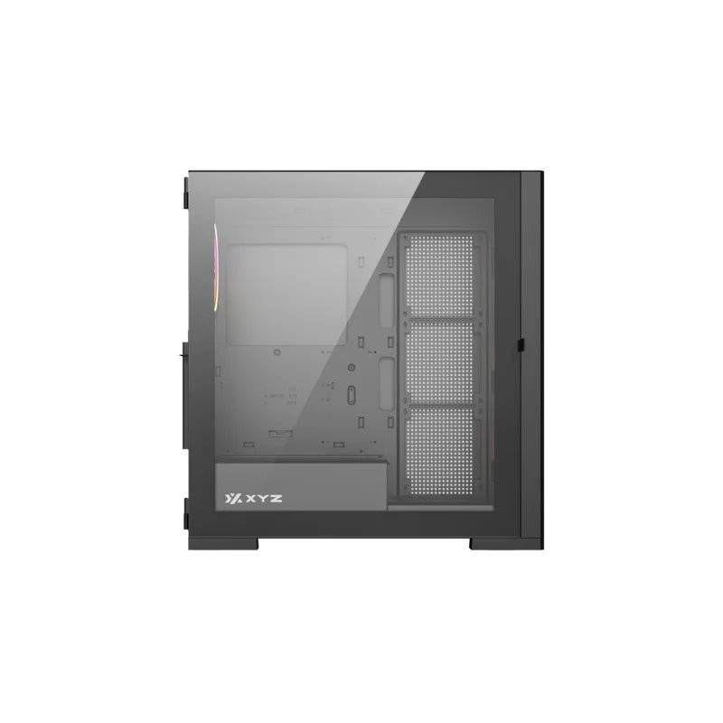 Gabinete Gamer XYZ TITANIUM MESH, Mid Tower, Panel Malla, 4 Ventiladores ARGB, Negro-1