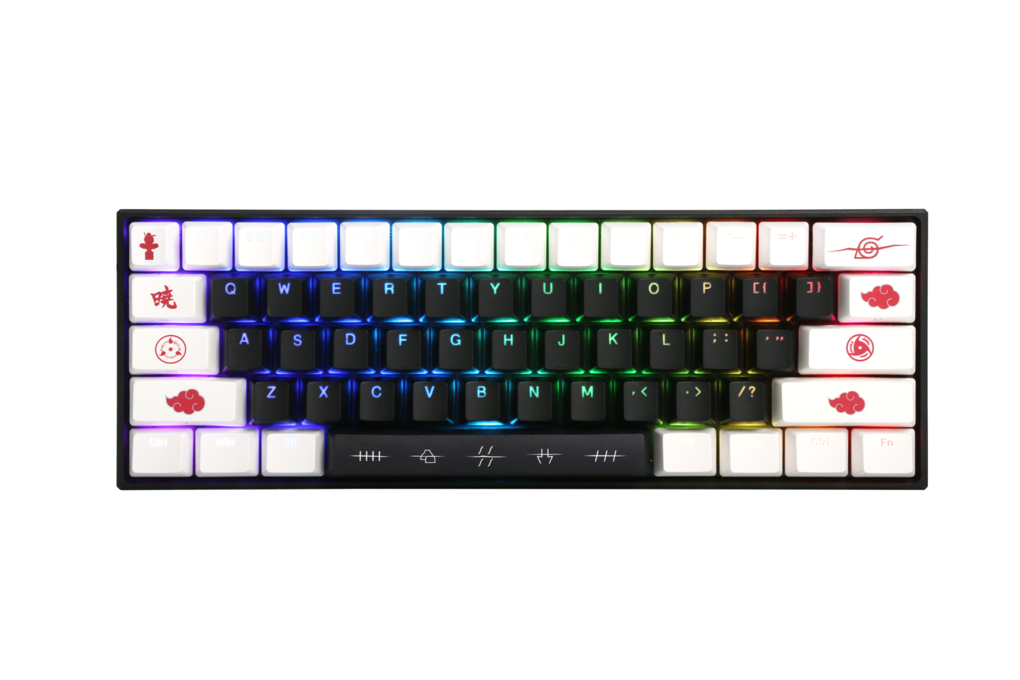Teclado Mecánico Checkpoint KX-400 Akatsuki, 60%, RGB, Switch Red, Negro/Blanco-1