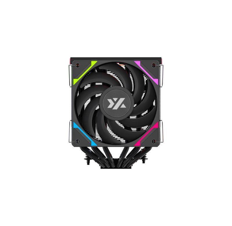 Disipador para CPU XYZ THERMAX 6 PRO DUO, 2x 120mm, 6 Heatpipes, Pantalla T°, Intel/AMD, Negro-1
