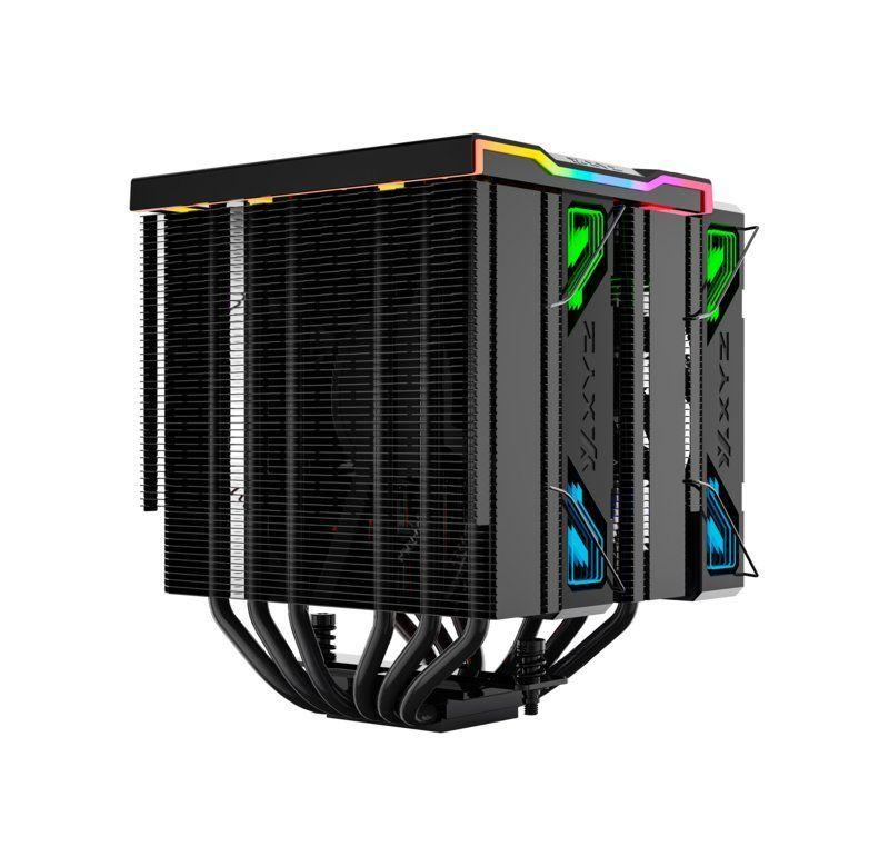 Disipador para CPU XYZ THERMAX 6 PRO DUO, 2x 120mm, 6 Heatpipes, Pantalla T°, Intel/AMD, Negro-3