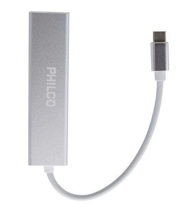 Hub USB-C Philco, 3 Puertos USB 3.0, Puerto RJ45-2