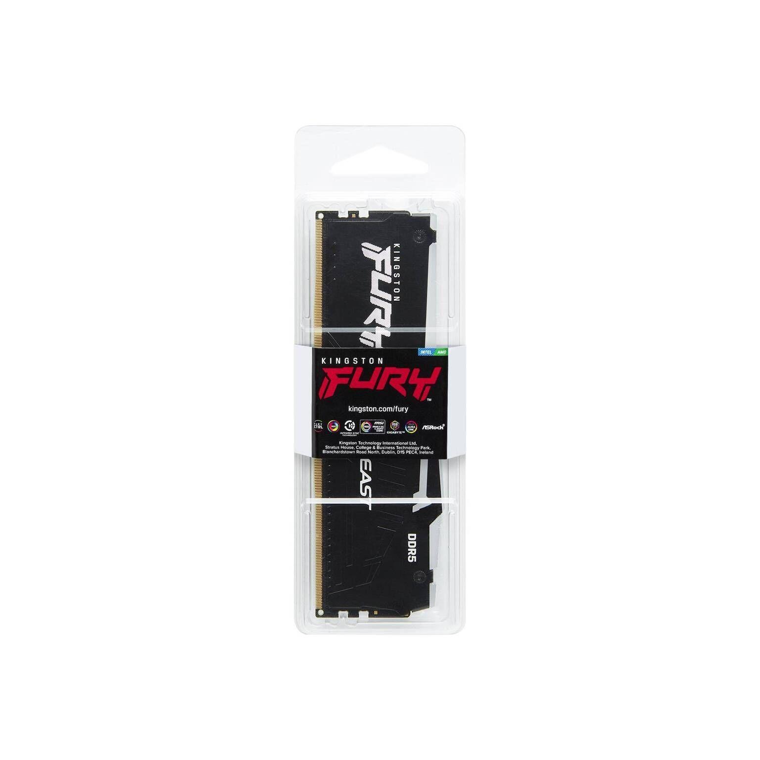 Memoria RAM Kingston Fury Beast RGB, DDR5 16GB, 5600MT/s , CL40, DIMM, 1.25V-2
