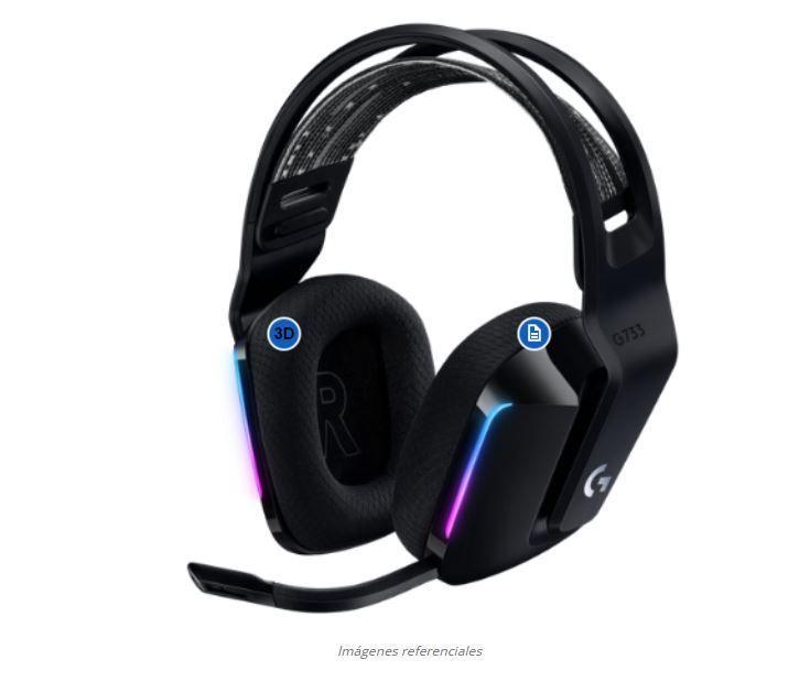 Audífonos Gamer Logitech G733 Lightspeed, Negro-1