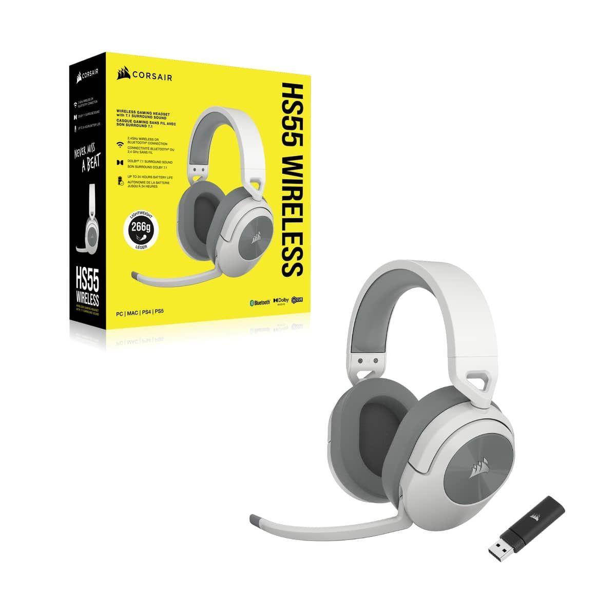 Audífonos Inalámbrico Gamer Corsair HS55, Audio Dolby 7.1, Color Blanco-4