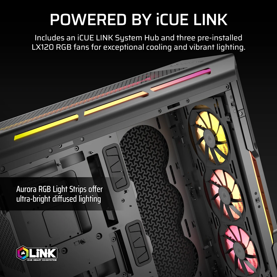 Gabinete Gamer Corsair iCUE LINK 5000T LX RGB, Modular, Color Negro-2