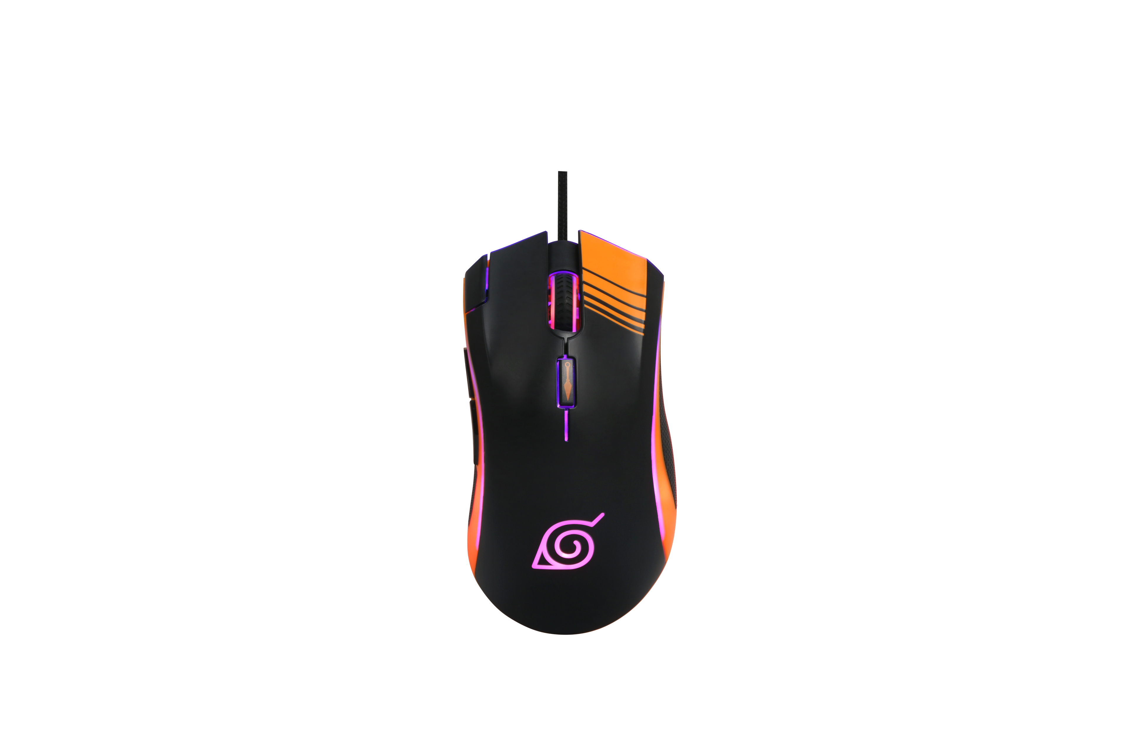 Mouse Gamer Checkpoint MX-200, Naruto Leaf Ninja, 7 Botones, 10000 DPI, RGB, Negro/Naranja-0