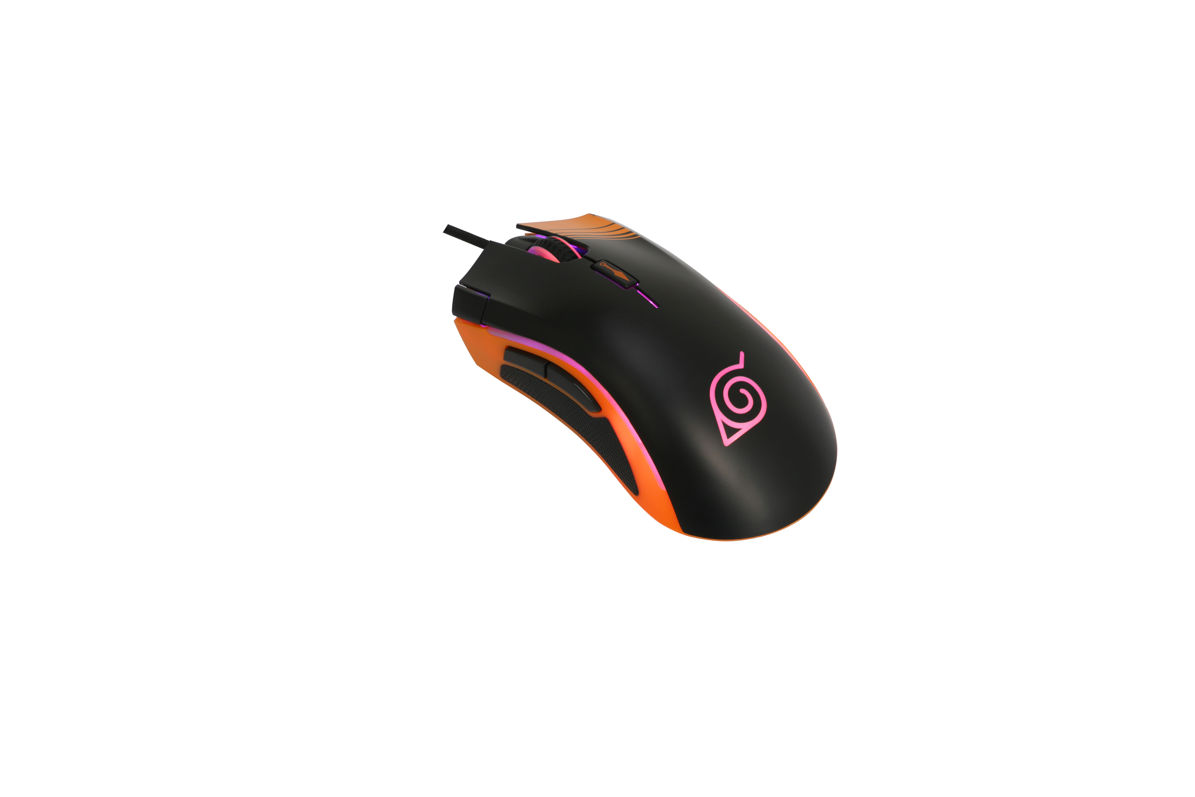 Mouse Gamer Checkpoint MX-200, Naruto Leaf Ninja, 7 Botones, 10000 DPI, RGB, Negro/Naranja-1