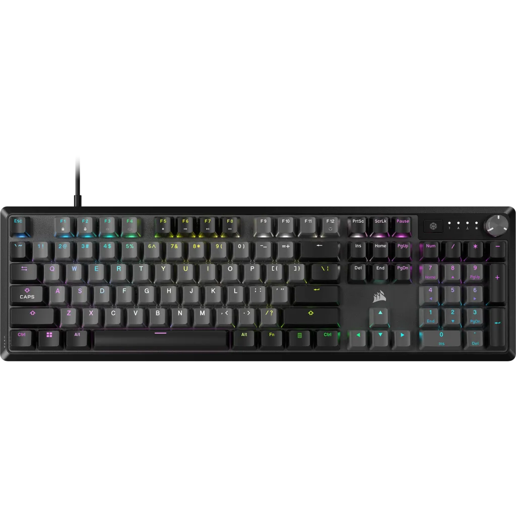 Teclado Gamer Corsair K70 CORE RGB, Color Gris Metalico, MLX Red, USB, Mecánico, Español-0