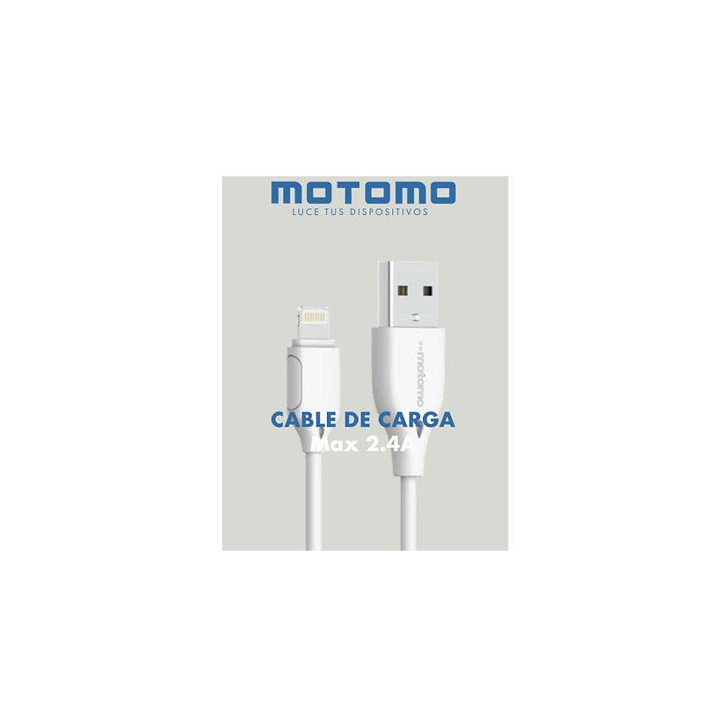 Cable USB a Lightning Motomo, Alta Velocidad 2.4A, 3 Metros, Color Blanco-2