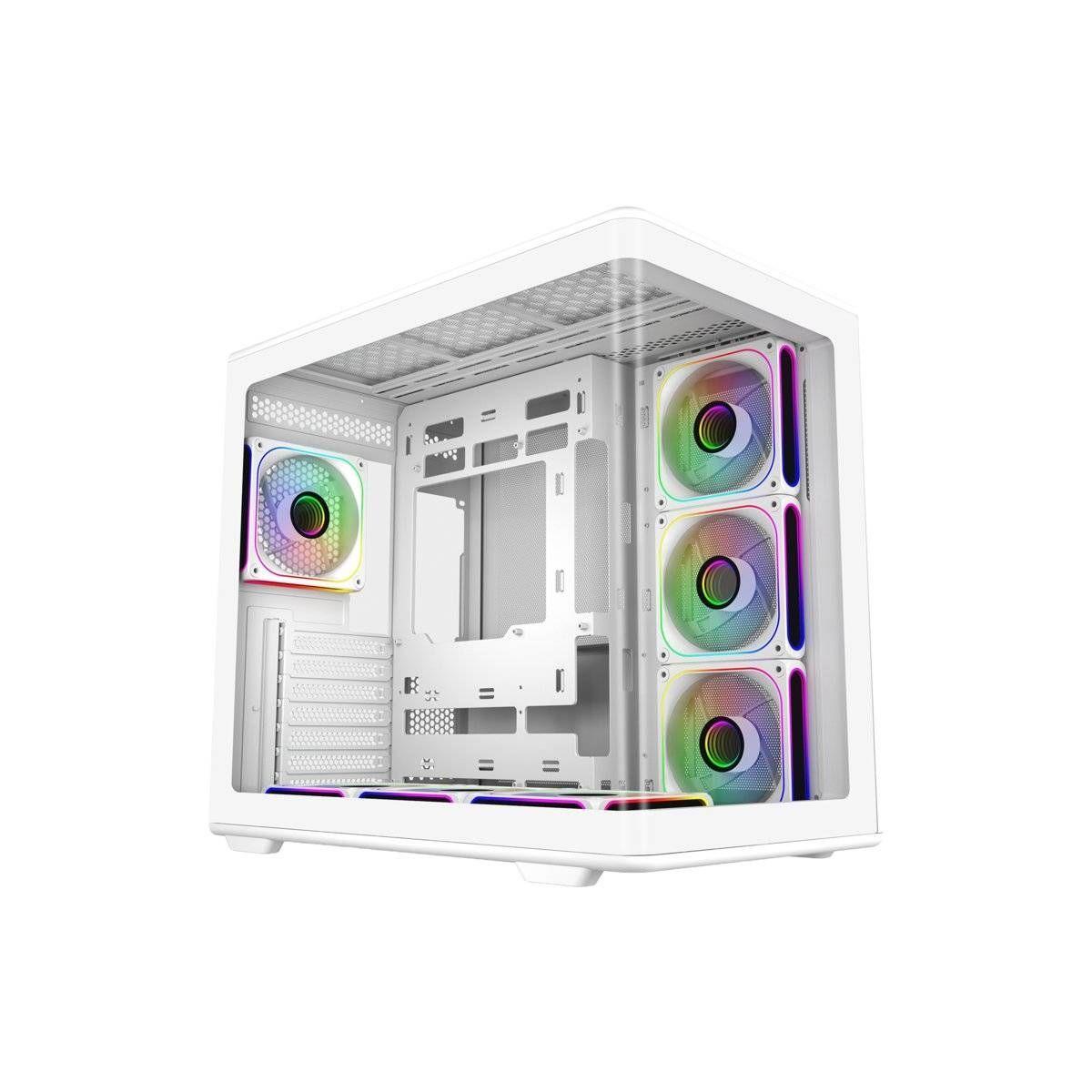 Gabinete Gamer Cooler Master Elite 600, Mid Tower, 7 Ventiladores ARGB, Blanco-0