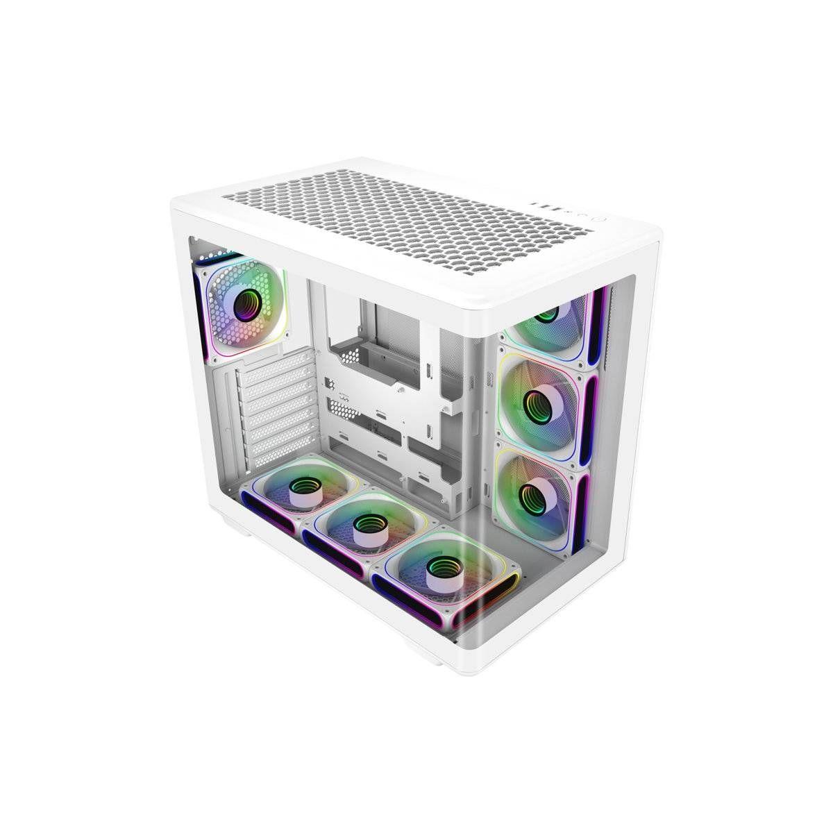Gabinete Gamer Cooler Master Elite 600, Mid Tower, 7 Ventiladores ARGB, Blanco-1