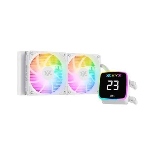 Refrigeración Líquida XYZ AQUAPULSE AIO 240 White, 240mm, Visor Temperatura, Intel/AMD, Blanco-0