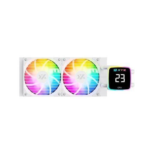 Refrigeración Líquida XYZ AQUAPULSE AIO 240 White, 240mm, Visor Temperatura, Intel/AMD, Blanco-1