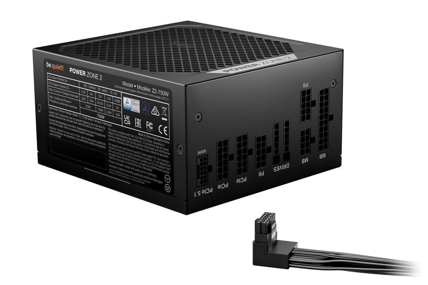  Fuente de Poder 750W Be quiet! Power Zone 2, 80+ Platinum, ATX 3.1, 12V-2x6 -3