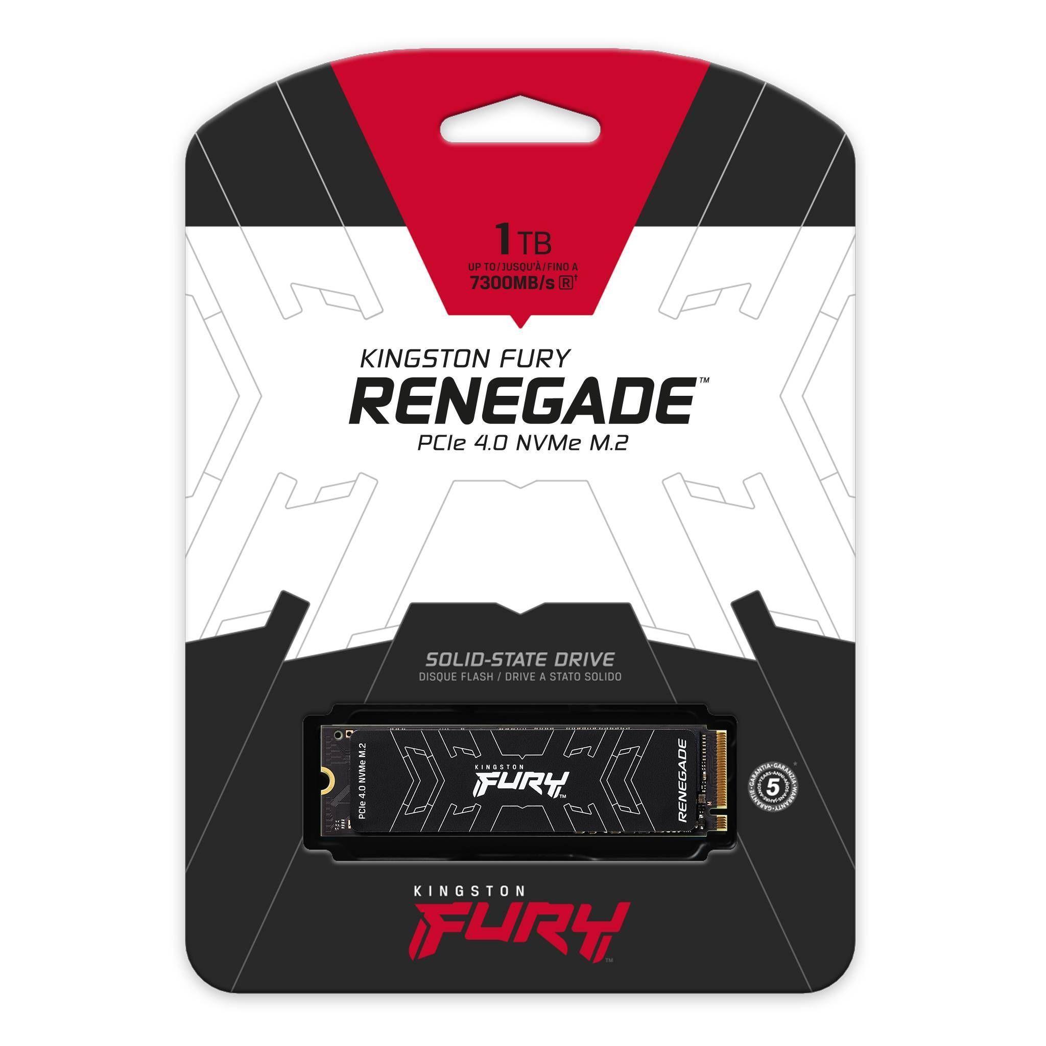 Unidad de Estado Sólido Kingston FURY Renegade 1TB, NVMe M.2-2