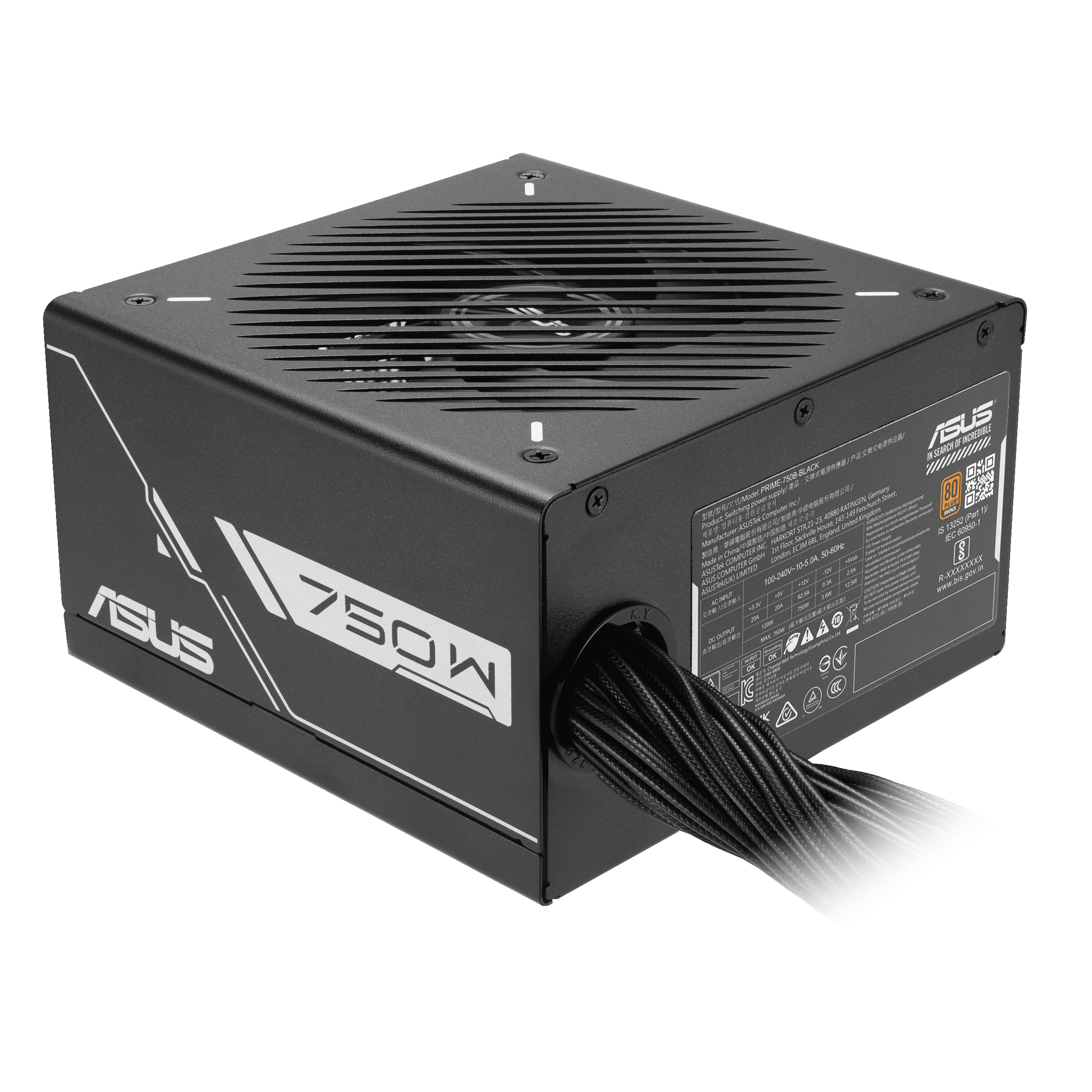 Fuente de Poder ASUS Prime 750W Bronze, Cables Fijos, PFC Activo, Certificada 80 PLUS Bronze-4