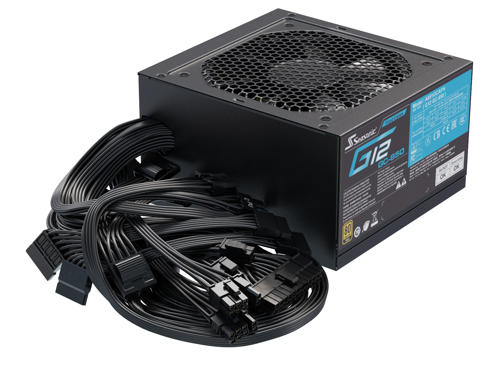 Fuente de Poder Seasonic G12 GC-850, 850W, ATX, Certificada 80+ Plus GOLD-4