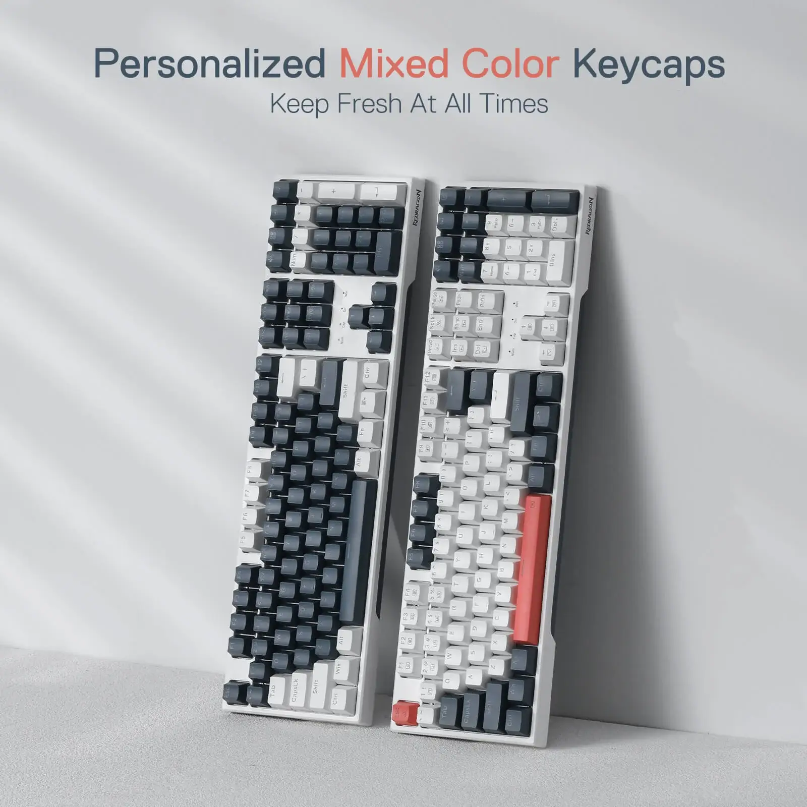 Teclado Gamer Redragon Trundle K668, Mecánico, Español, Switch Red, Full Size, Blanco/Negro/Rojo-2