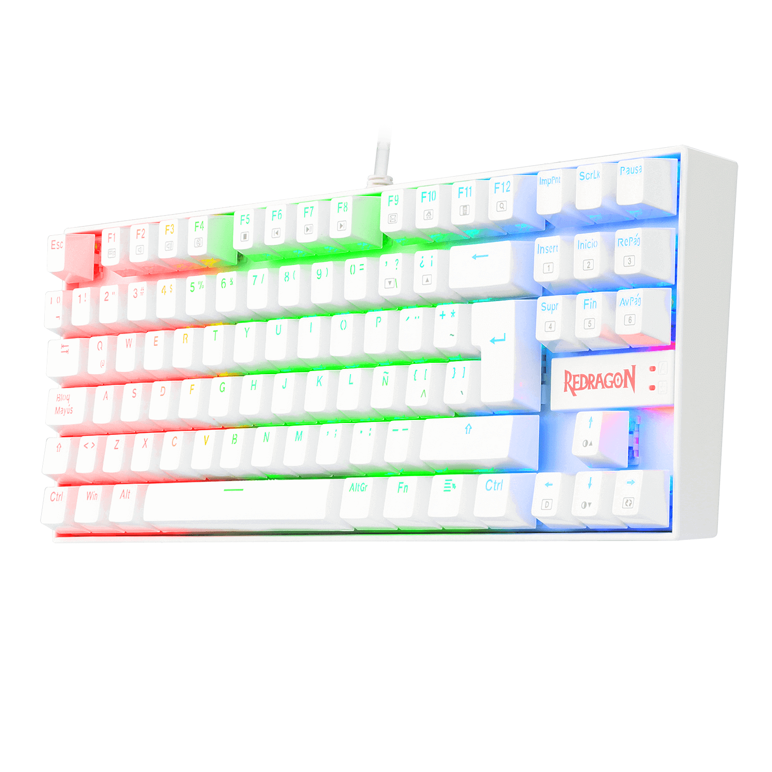 Teclado Gamer Redragon Kumara K552, Mecánico, White-1