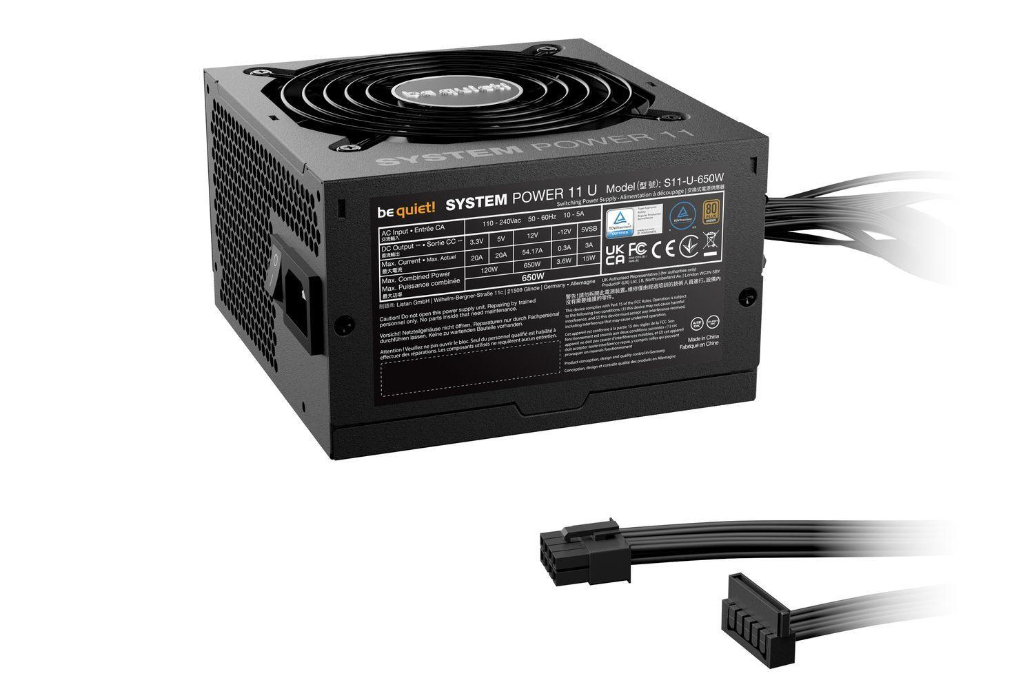  Fuente de Poder 650W Be quiet! System Power 11 U, ATX 3.1, 80+ Bronze, 12V-2x6 -2