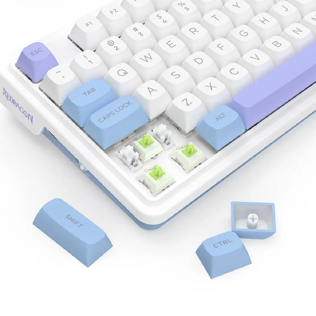 Teclado Gamer Inalámbrico Redragon Ucal Max K673 RGB,Mecánico, Ingles, Switch Red, 75%-5