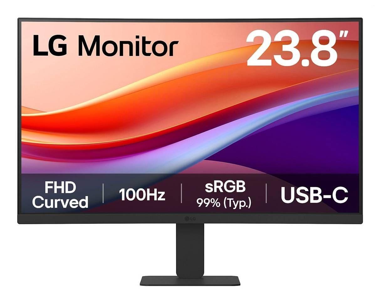 Monitor Curvo LG 24U421A-B 23.8" FHD VA, 100Hz, 5ms, USB-C 15W, sRGB 99%, Eye Care-0