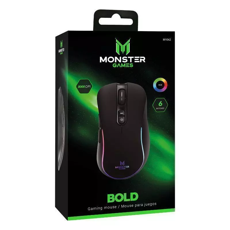 Mouse Gamer Monster Games Bold, RGB, 6 Botones-3