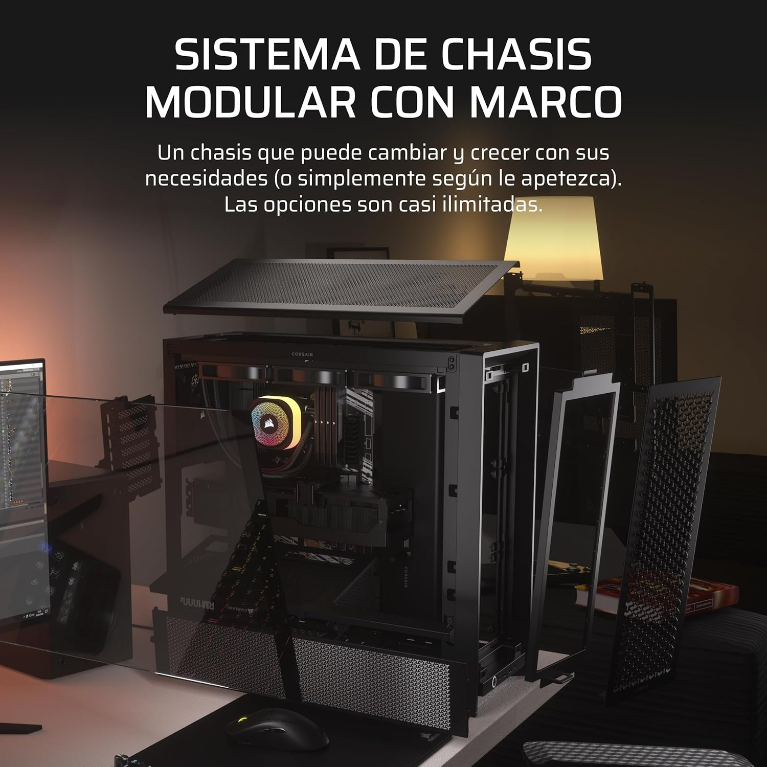 Gabinete Gamer Corsair 4000D Frame Mid Tower - Negro, Modular, Vidrio Templado-2