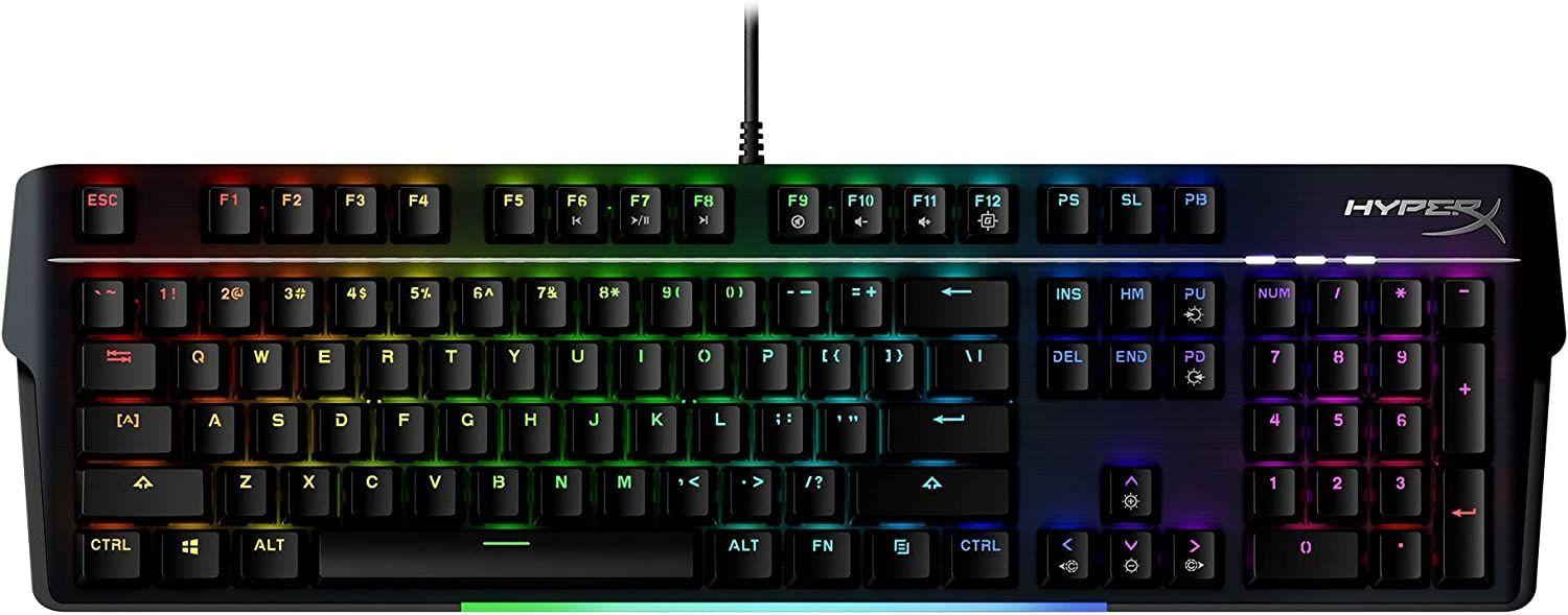 Teclado Gamer Alloy MKW100, Mecánico, Switch HyperX Red, RGB, Anti-Ghosting, Inglés-0