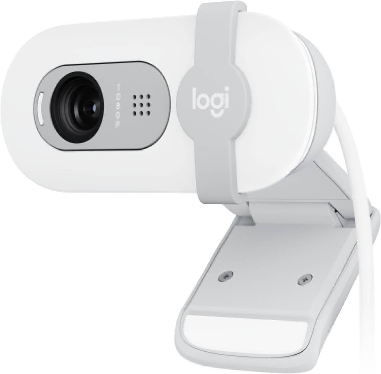 Cámara web Logitech Brio 100 Full HD, tapa de privacidad y micrófono integrado, Blanco Crudo-0
