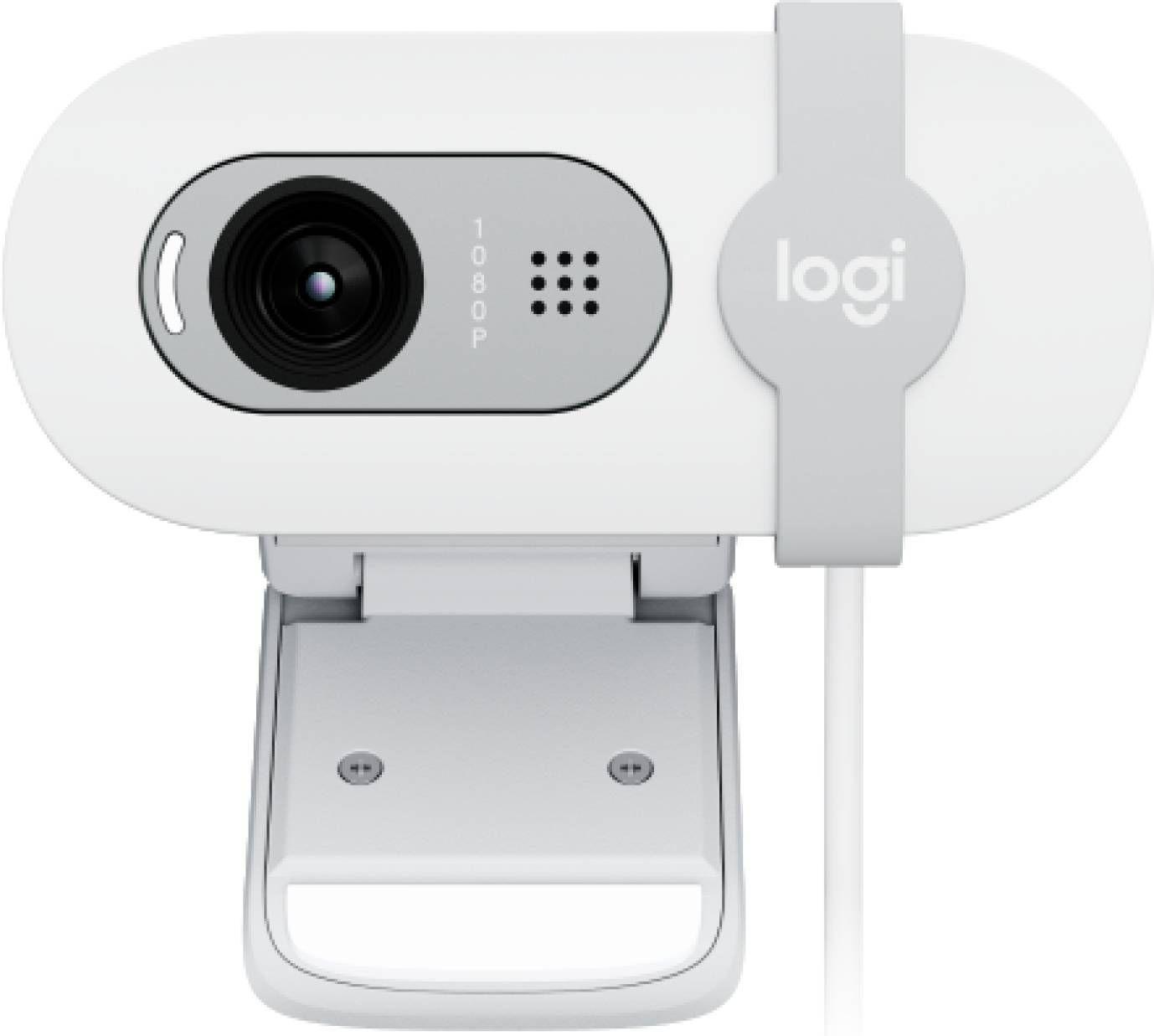 Cámara web Logitech Brio 100 Full HD, tapa de privacidad y micrófono integrado, Blanco Crudo-1