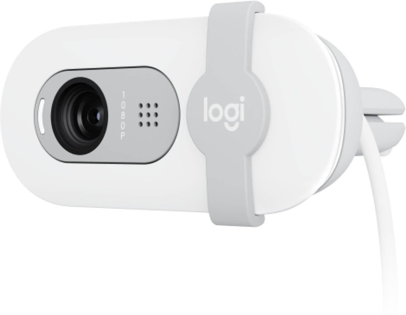 Cámara web Logitech Brio 100 Full HD, tapa de privacidad y micrófono integrado, Blanco Crudo-2