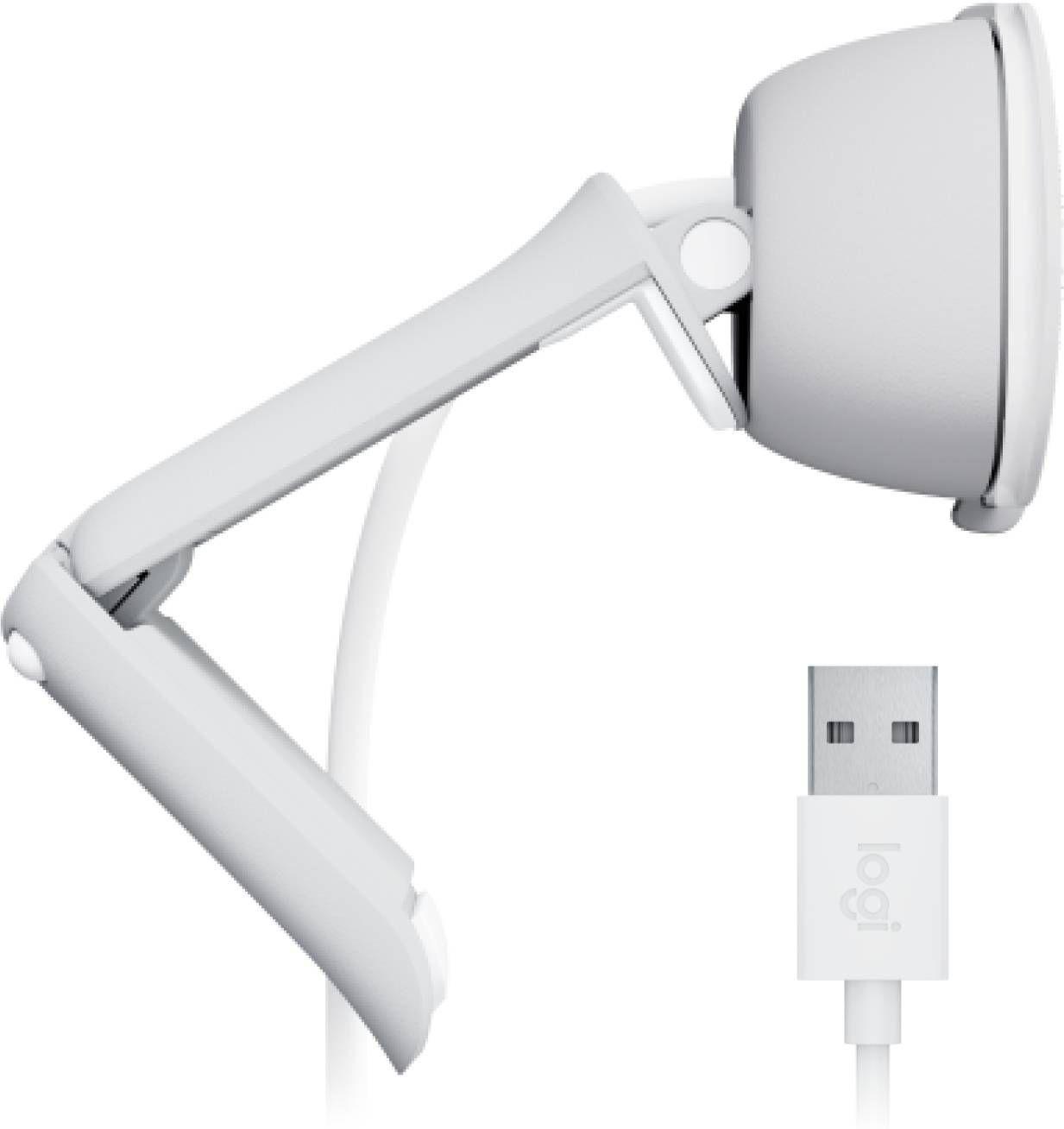 Cámara web Logitech Brio 100 Full HD, tapa de privacidad y micrófono integrado, Blanco Crudo-3