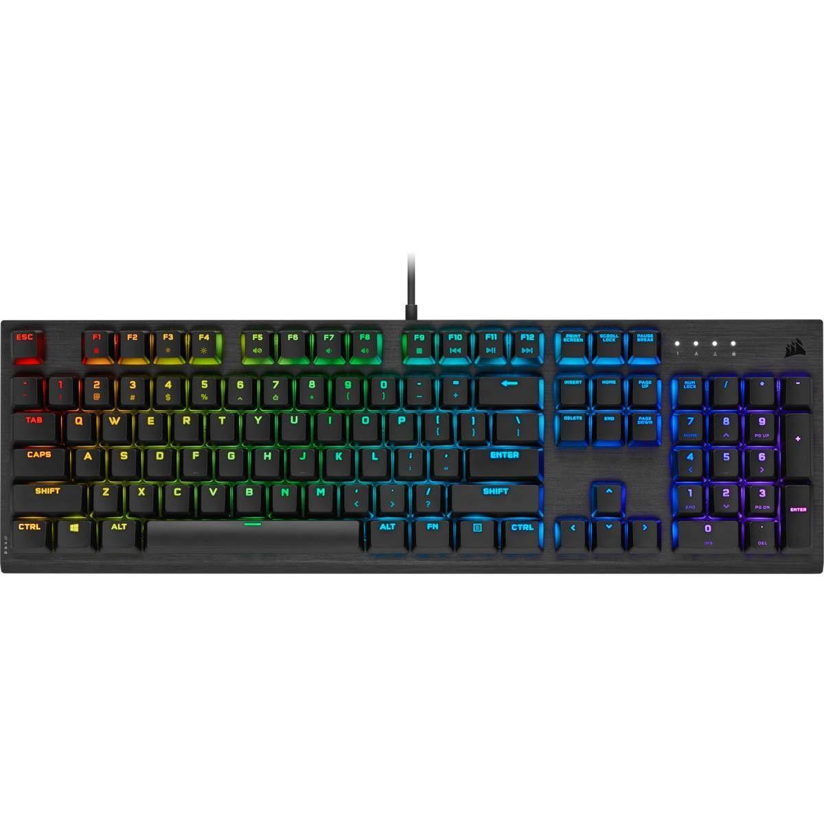 Teclado Mecánico Corsair K60 RGB Pro, Switch Cherry MX Low Profile Speed, Negro-0
