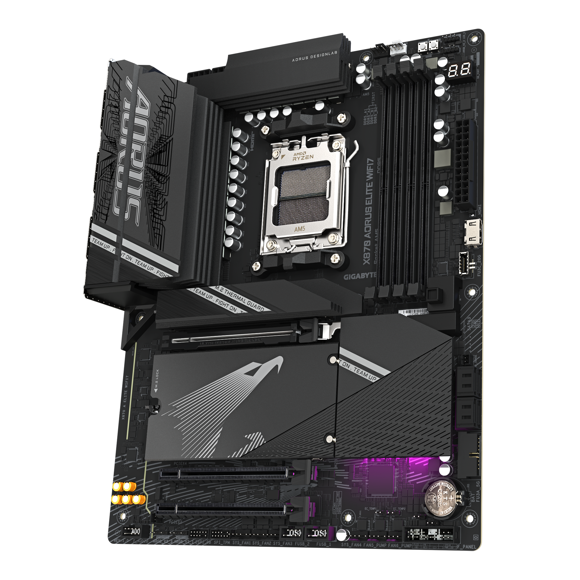 Placa Madre GIGABYTE X870 AORUS ELITE WIFI7, AMD AM5, 4x DDR5, Wi-Fi 7, 4x SATA, M.2, ATX-1