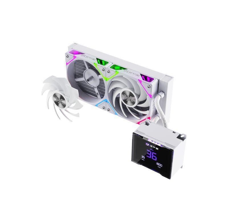 Refrigeración Líquida XYZ HYDROTEMP 240 White, Alto Rendimiento, Pantalla LCD 3.5", Intel/AMD-2