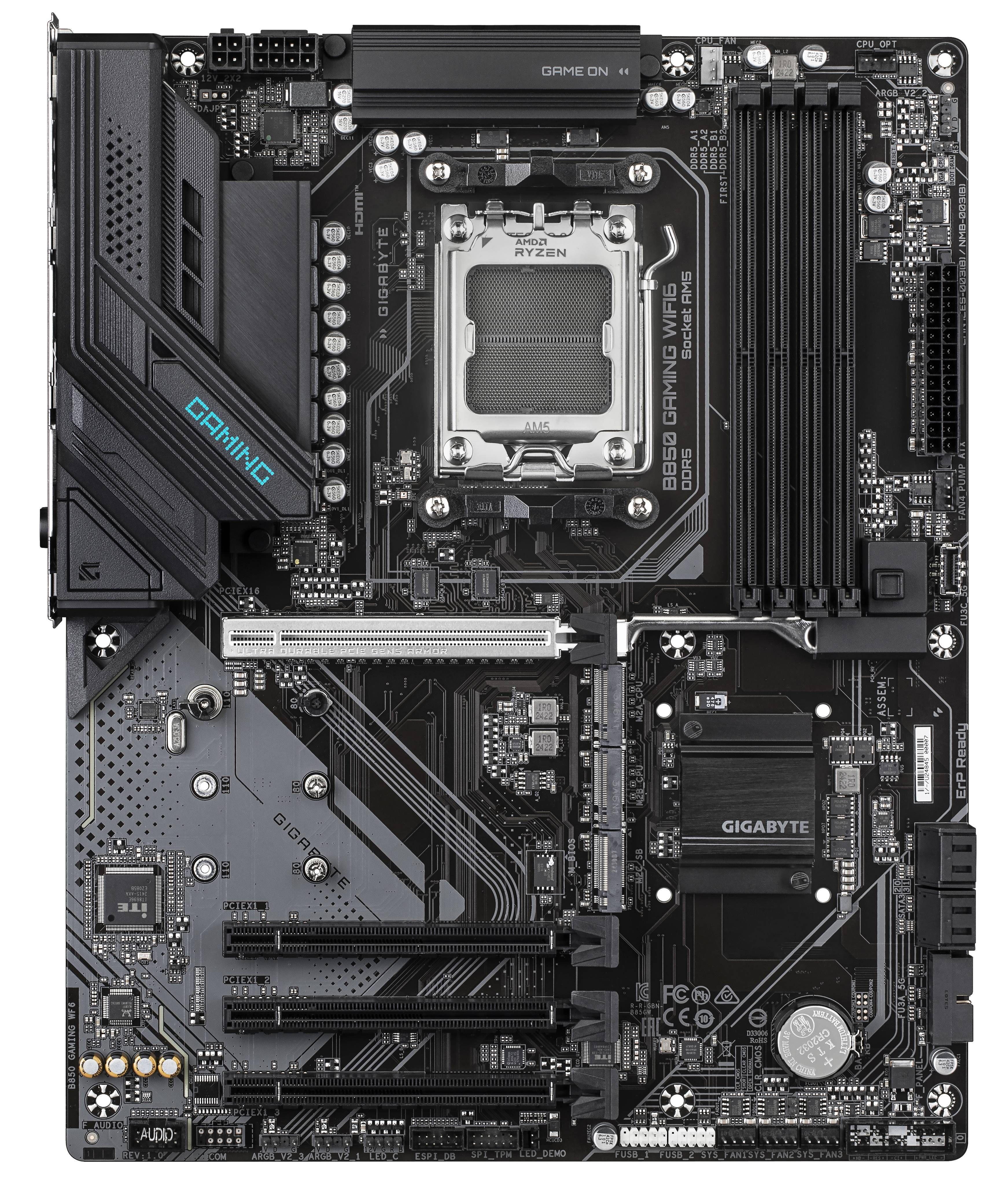 Placa Madre GIGABYTE B850 GAMING WIFI6, Socket AM5, 4x DDR5, 3x M.2, GbE, X3D Turbo Mode-2