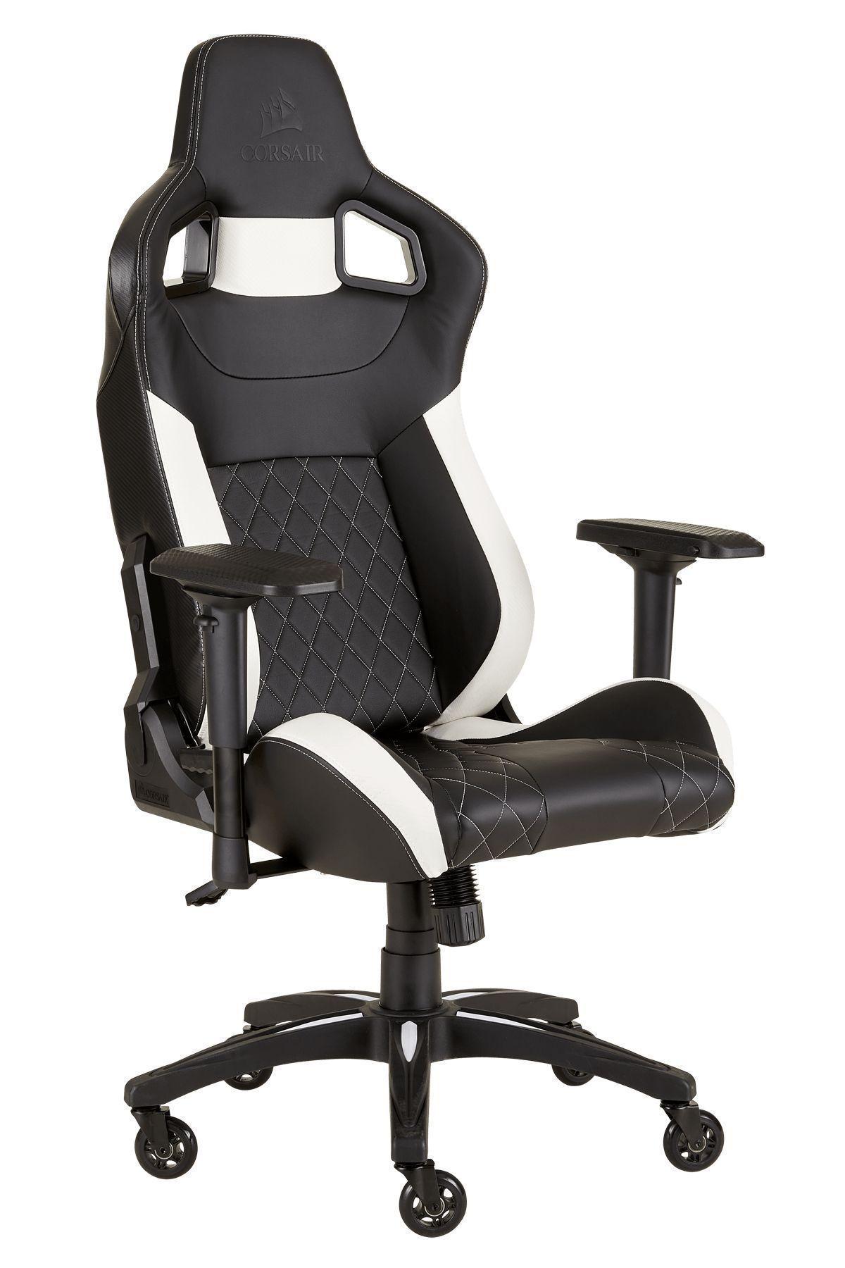 Silla Gamer Pro Corsair T1 Race Negro/Blanco-0