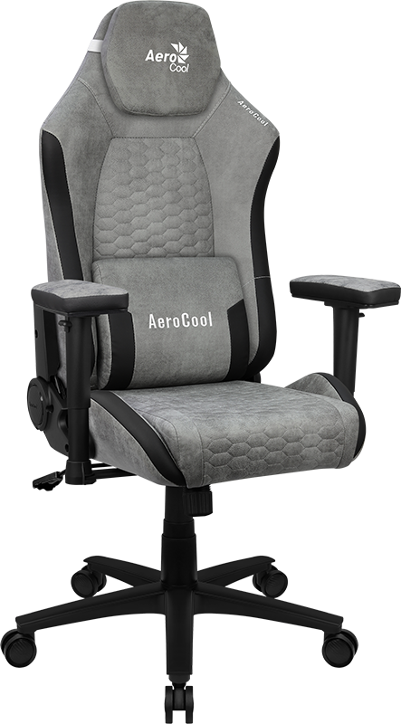Silla Gamer Profesional Crown AeroSuede Stone Grey-4