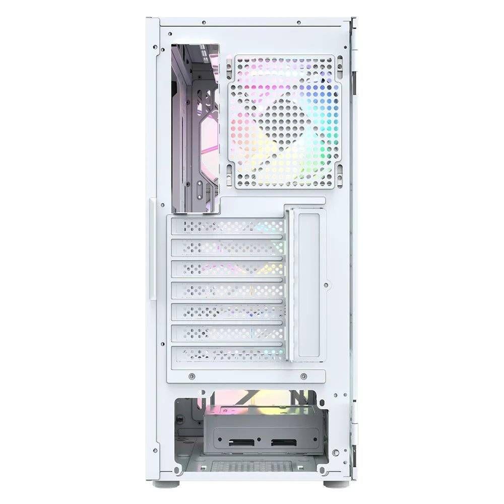 Gabinete Gamer XYZ AIRONE 100 GLASS, Vidrio Templado, 6 Ventiladores ARGB, Blanco-6