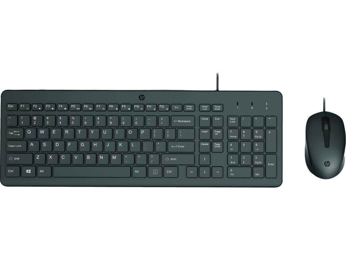 Kit Teclado y Mouse HP 150, USB, Color Negro-1