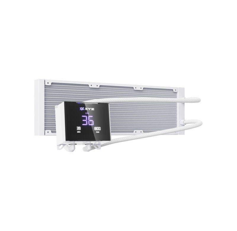Refrigeración Líquida XYZ HYDROTEMP 360 White, Alto Rendimiento, Pantalla LCD 3.5", Intel/AMD-4