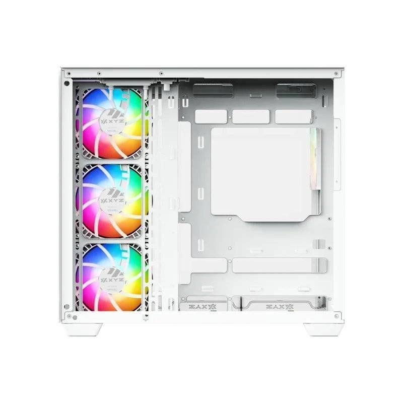 Gabinete Gamer XYZ Tesseract X, 2x Vidrio Templado, Doble Cámara, 7 Fans Incluidos, Blanco-3