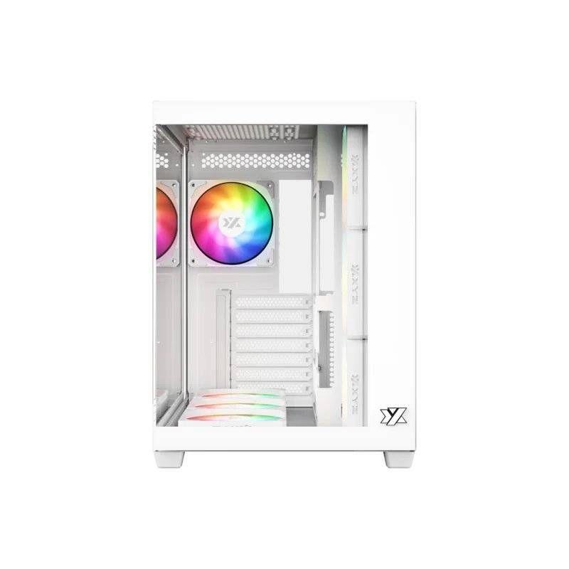 Gabinete Gamer XYZ Tesseract X, 2x Vidrio Templado, Doble Cámara, 7 Fans Incluidos, Blanco-5