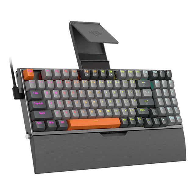 Teclado Gamer Redragon Olaf K648 RGB, Mecánico, Inglés, Switch Red, RGB, 90%, Color Gris-2