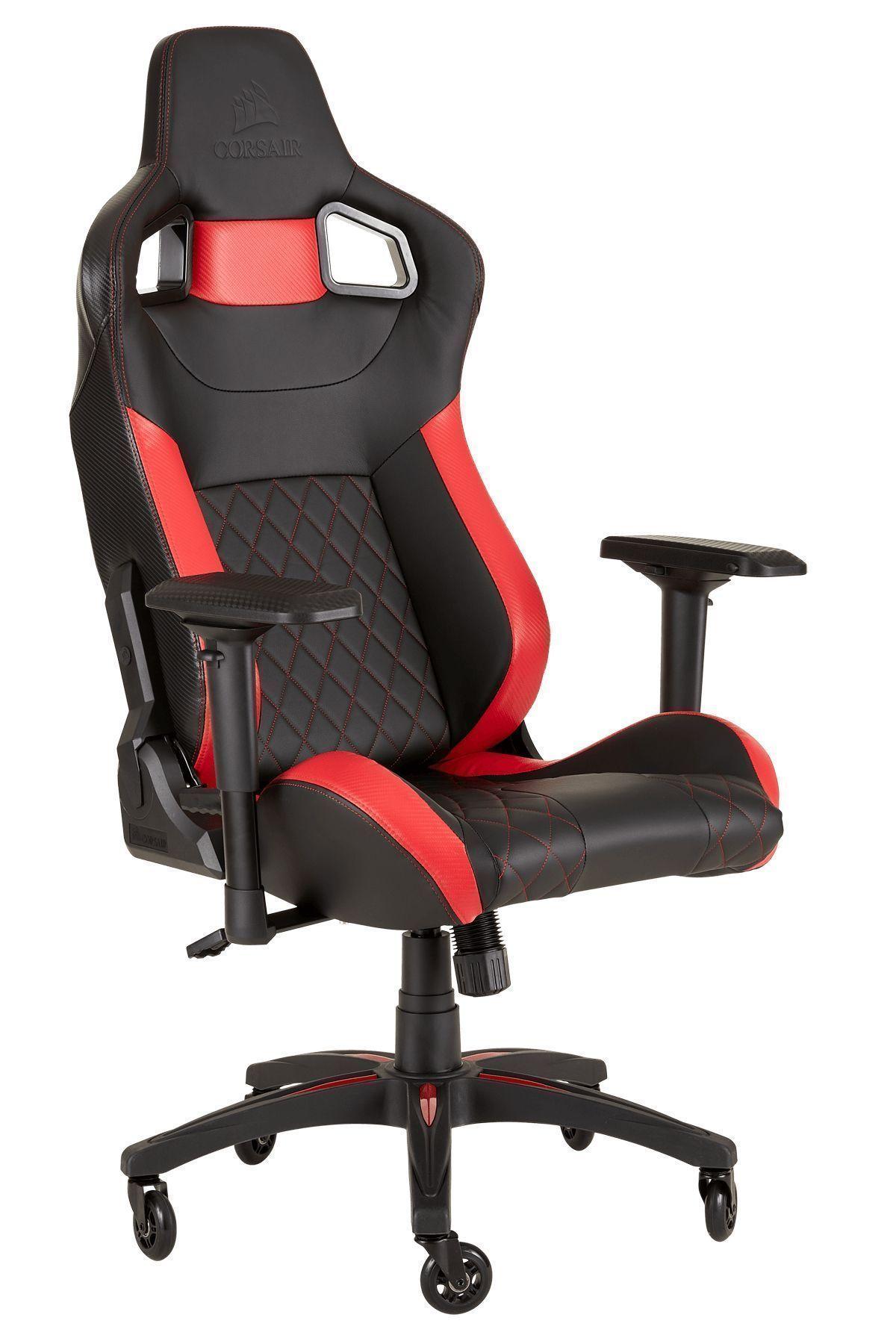 SILLA GAMER PROFESIONAL CORSAIR T1 RACE ROJO NEGRO-1